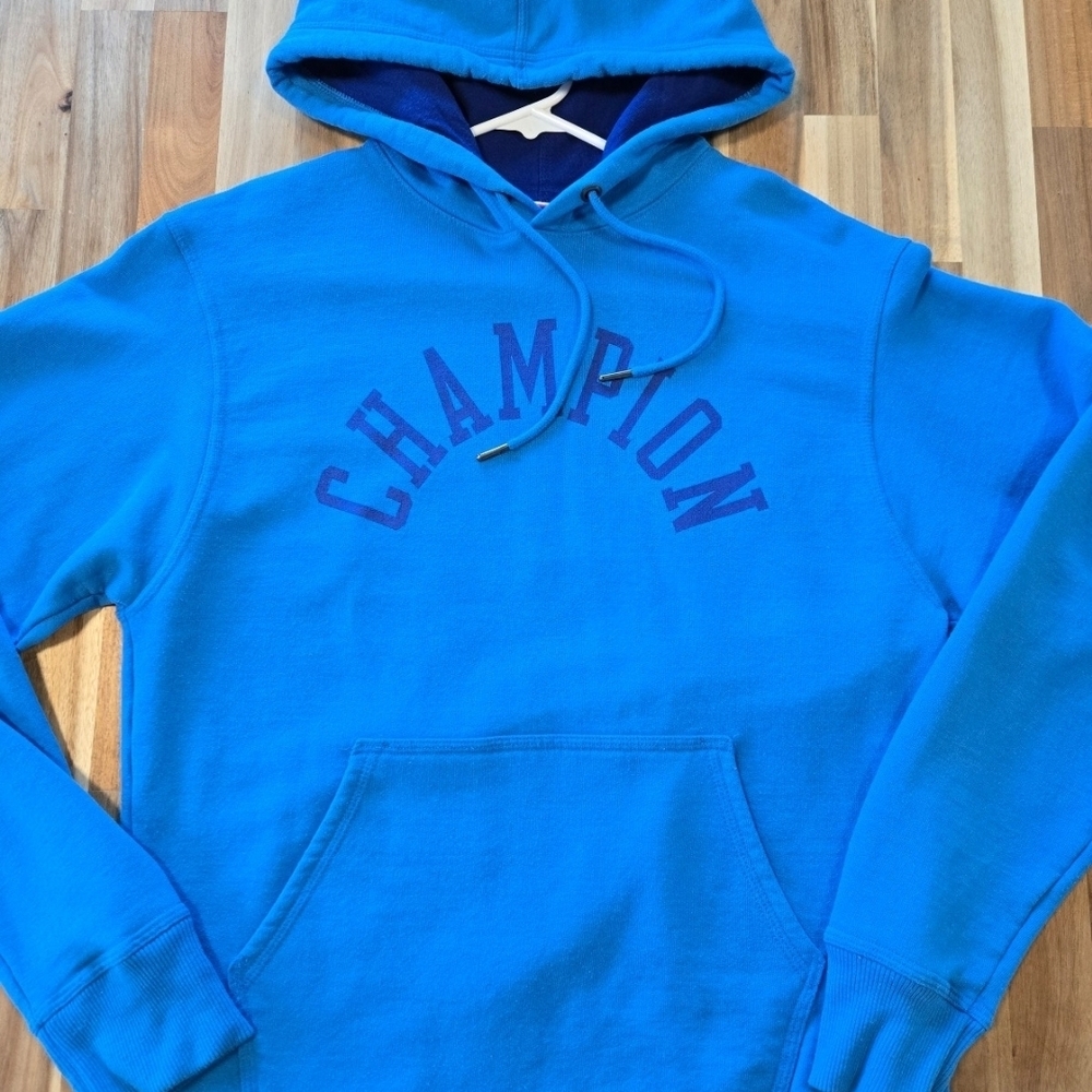 Champion Blue Mens Pullover Hoodie